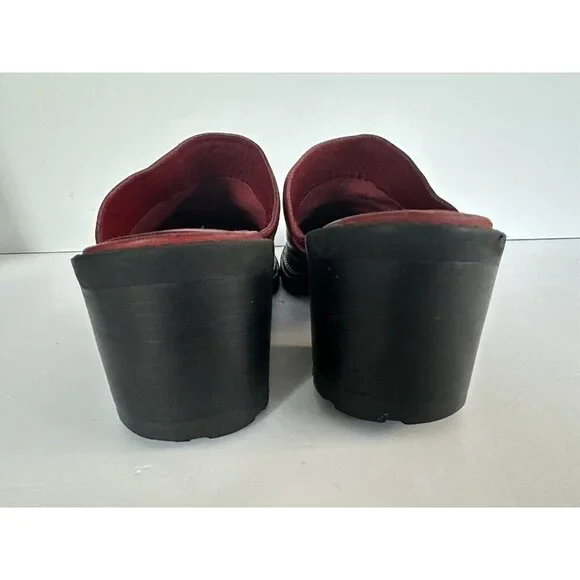Vtg Y2K 90’s Tommy Hilfiger Slip On Chunky Leather‎ Mules Womens 11M Bejeweled